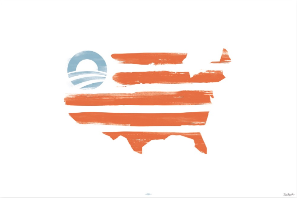 Obama Campaign Selling American Flag Print That Replaces 50 Stars With Campaign Logo